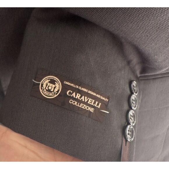 Caravelli Collection Italy Blazer Tailored Jacket Charcoal Gray Size 38R 32W NWT - Picture 2 of 8
